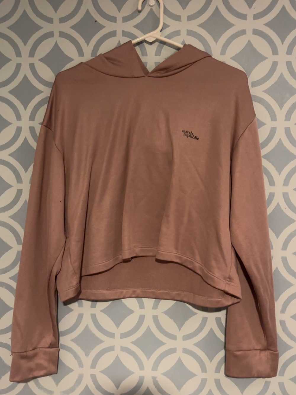 Mauve Pink Cropped Hoodie